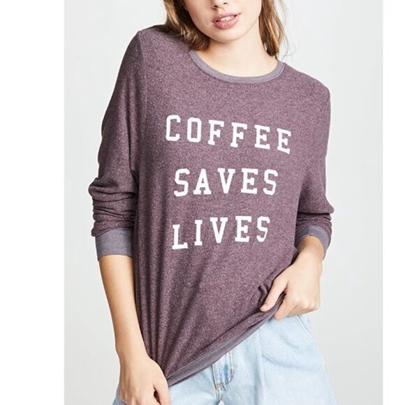 NWT Wildfox Coffee Saves Lives Sweatshirt - Picture 2 of 6